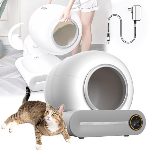 Quixnova Smart Robot Litter Box, Extra Large Automatic Self Cleaning Cat Litter Tray with App Control & Safety Protection & Odor Removal for Multiple Cats from 2 to 17lb