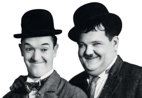 mrdeco Metall Schild 30x40cm gewölbt Laurel Hardy Dick & Doof Lachen Blechschild