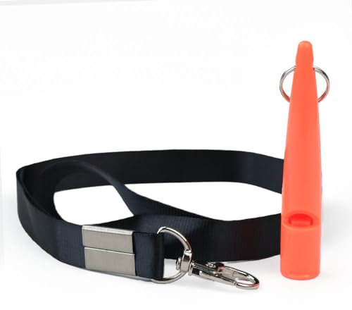 Voarge Hundepfeife mit praktischem Umhängeband,Hundepfeifen,Professionelle Trainingspfeife mit genormter Frequenz und Pfeifenband,Ideal für Hundetraining (Orange)