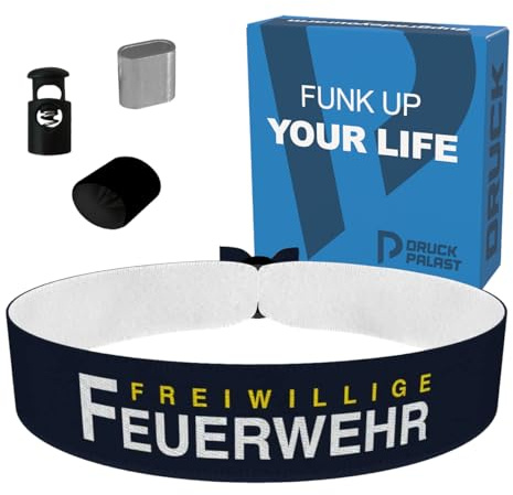 Freiwillige Feuerwehr Stoffarmband - Handgemacht - Verstellbar - Wasserfest - Feuerwehr Geschenkidee - Freiwillige Feuerwehr Fest