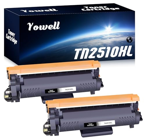 Yowell 2X TN2510XL Toner Kompatibel für Brother TN2510XL TN-2510 Toner für Brother HL-L2400DW HL-L2445DW DCP-L2660DW DCP-2620DW MFC-L2800DW MFC-2835DW MFC-L2860DW