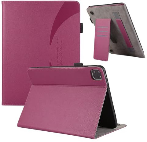 xinyunew Cover per Apple iPad Air (2022)/Apple iPad Air 5,Flip Caso in PU Pelle Premium Portafoglio Custodia [Kickstand][Slot per Schede][Chiusura Magnetica]-(Rosa)