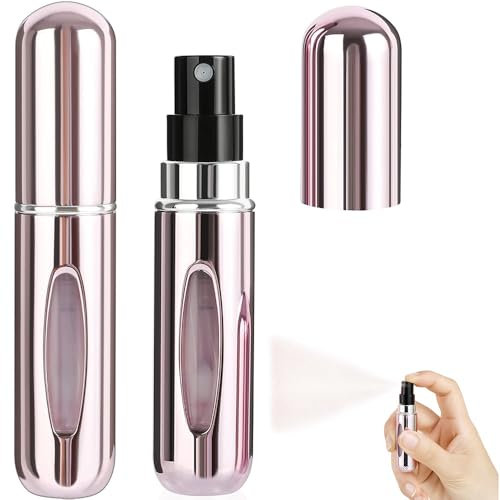5ml Perfume Atomiser Aftershave Travel Refillable Bottle Portable Handbag Spray-5ML Nicotine Free - Nicotine Free (Glossy Pink)