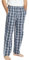 Jveyvth Herren 100% Baumwolle Pyjamahose, Gewebte kariert Schlafhose Loungewear Pyjama Hose mit Taschen