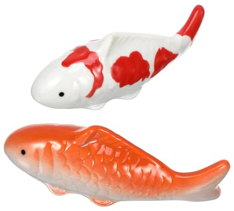Shnmin 2 Pièces Céramique Poisson Flottant, Aquarium Poisson Koi Flottant, Poisson Flottant en Céramique pour Aquarium, pour Aquariums en Verre, Étangs, Fontaines, Tables Basses et Autres Paysages
