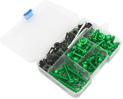 SiMuRYP Ersatzschrauben- und Mutternsatz für Motorräder Für Xvs 650 1100 Aerox 50 155 Aerox155 Raptor 700 LTZ 400 Xmax300 300 Motorrad Verkleidung Schrauben Kit Karosserie Schrauben Mutter(Ee)