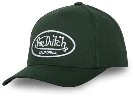 Von Dutch Kappe für Damen und Herren, 100 % Baumwolle, Baseballkappe, Lof, verstellbar, grün / weiß, Einheitsgröße