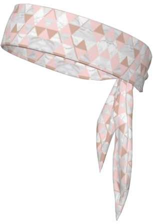 Fasce per capelli con stampa marmorizzata rosa e oro, versatile cravatta per la testa per uomo e donna, per basket, corsa, tennis