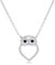Evensee Halskette Damen Silber 925, Rhodium Plattiert Eulen Herz Anhänger, 925 Sterling Silber Chain, Mode Schmuck Collier, Geschenk für Frauen