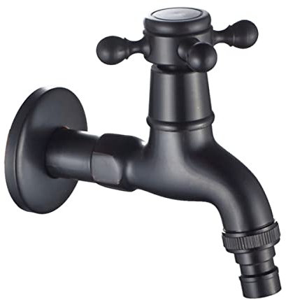 QTYQWC 4,3 Langer, an der Wand montierter Wasserhahn für das Waschbecken, Messing, Kaltwasserhahn für Wischmopp, Balkon, Garten, Wäscherei, Toilette, Öl eingeriebene Bronze