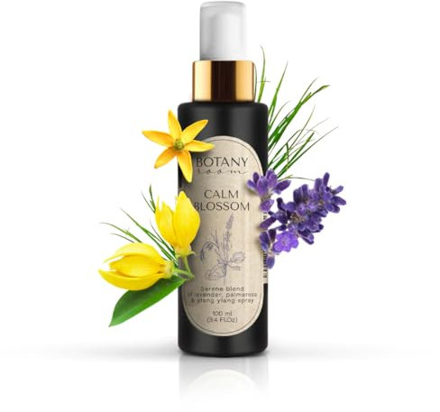Aromaterapia Spray - Spray calmante con lavanda, palmarosa e ylang ylang - Rilassamento, riduzione dello stress, aiuto al sonno - Spray naturale per ambienti, lenzuola e cuscini BotanyRoom®