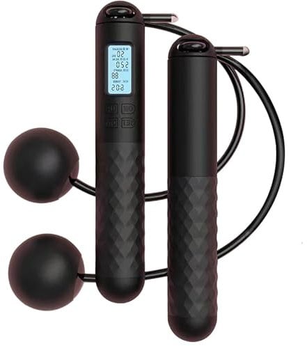 Ropeless Skipping Rope, Cordless Skipping Ropes for Adults, Wireless Skipping Rope with Counter,Weighted Jump Rope without Rope for Home Workout Equipment,Smart Digital Gravity Ball (A)