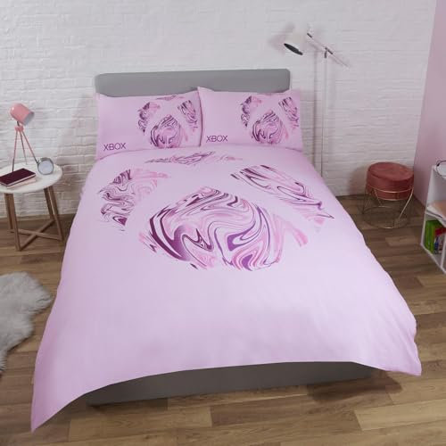 Xbox Bedding Kids Double Duvet Set, Double Bedding Boys Duvet Cover Merchandise Reversible Double Bed Duvet Cover Set Gifts for Boys - Purple
