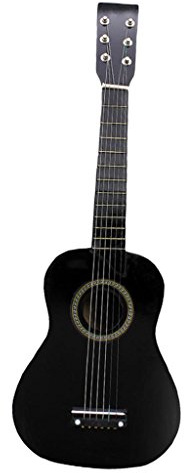 JWQFBC Mini Ukulele Aus Holz, 58 Cm, 6 Saiten, Spielzeug Musikinstrument, Geschenk, Schwarz