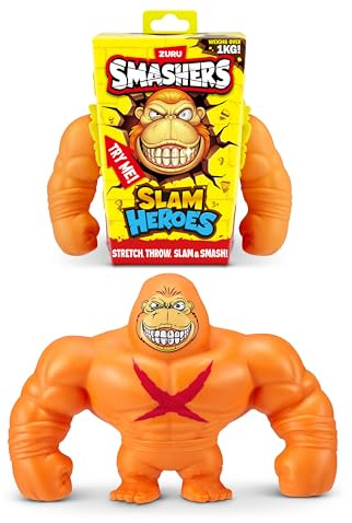 Smashers SLAM Heroes by ZURU, Gorilla (Orange) Stretchable Toy for Boys