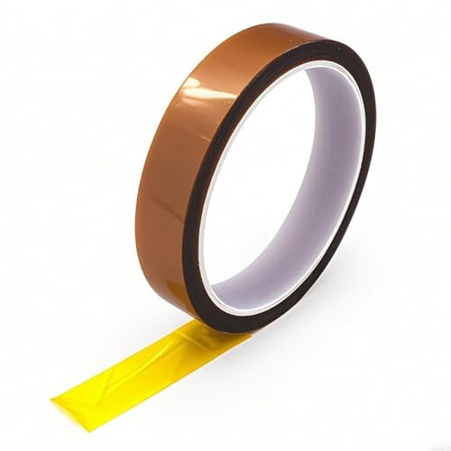 Misuyue 18mm Kapton Tape, Antistatisch Hitzebeständiges Klebeband 33m Braun | Hitzebeständiges bis 300℃, Polyimid Isolierband für 3D-Drucker Löten, Sublimation, Elektronik Leiterplatten