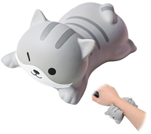 OUDQFCJ 1 Pcs Repose-poignet Ergonomique pour Clavier et Souris, Coussin de Soutien Poignet Mignon, Tapis de Protection pour Bureau, École et Maison, Chat Gris