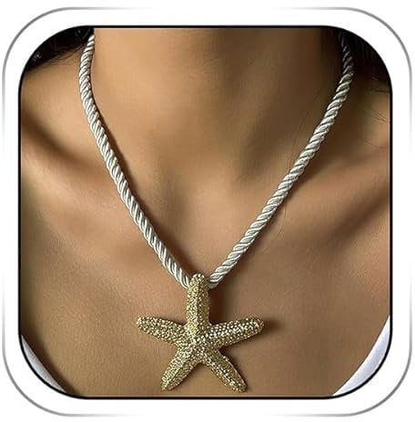 YUEXNKO Muschel Halskette, Boho Seestern Muschelkette Damen, Sommer Schmuck, Seashell Necklace Beaded, für Frauen Sommer Strand