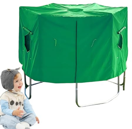 Trampolin Outdoor Zelt Ø 183cm 244cm - Trampolin Abdeckung mit Fenster und Dachfenster, UV-Beständiges & Wasserdichtes Zeltabdeckung aus Oxford-Stoff, Sonnenschutz Schutzhülle Trampolindach Zubehör