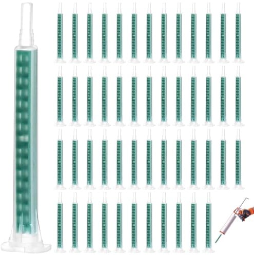50 Stück Statikmischer Mischerdüsen für 2k Kleber Mischdüsen 1:1 Statikmischdüse, AB Kunststoffkleber Mischrohr Epoxidharz Kleber Statikmischdüse für 2K AB-Klebestiftpistole(Variante B)