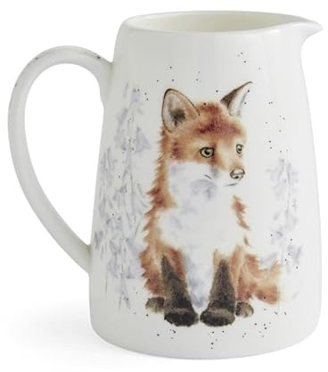 Royal Worcester x Wrendale Designs Fox Posy Jug (125ml) – Fine Bone China Mini Jug for Milk, Cream or Vase Display with Animal Artwork