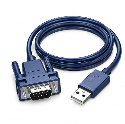 Leloco USB RS232 Adapter Kabel 1,2m mit CH340 Chipsatz | DB9 Stecker, RS232 Kabel für Windows, Mac, Linux. Plug & Play, verdickte Vernickelung, verstärktes Schraubendesign