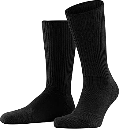 FALKE Unisex Socken Walkie Ergo U So Wolle Funktionsmaterial einfarbig 1 Paar, Schwarz Black 3000, 42-43