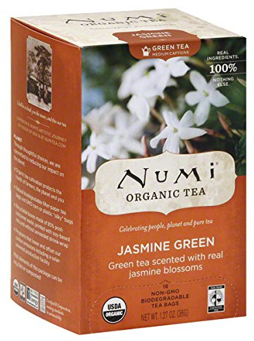 Pack of 6 x Numi Tea Jasmine Green Tea - Medium Caffeine - 18 Bags