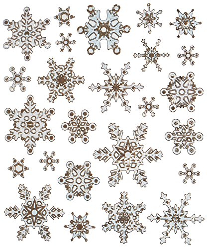 25 tlg. Set Aufkleber/Sticker - Eiskristalle Winter Schnee Eiskristall Schneestern Schnee Weihnachten - mit Glitzer - Weihnachtssticker - Weihnachtsaufklebe