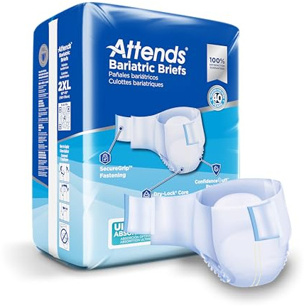 Attends Bariatric Incontinence Briefs, XX-Large, Ultimate Absorbency, 48 Ct