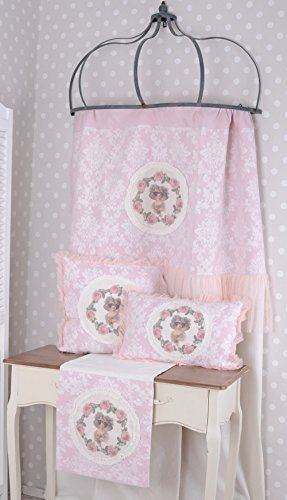 Vorhang Jugendstil Gardine Schal Gardinenschal 260x140cm Vintage Rose Frauenkopf cbc012 Palazzo Exclusiv