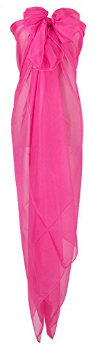PB-SOAR XXL Damen Einfarbig Unifarben Sarong Pareo Strandtuch Wickelrock Wickeltuch, weich und leicht (Pink)
