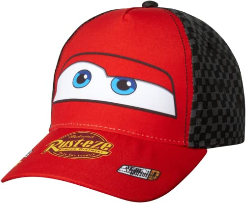 Disney Jungs Auto-Blitz Mcqueen Charakter Baumwolle Baseball Cap Kleinkind-Junge - Alter 2-4 - 51CM Rot/Schwarz/Grau