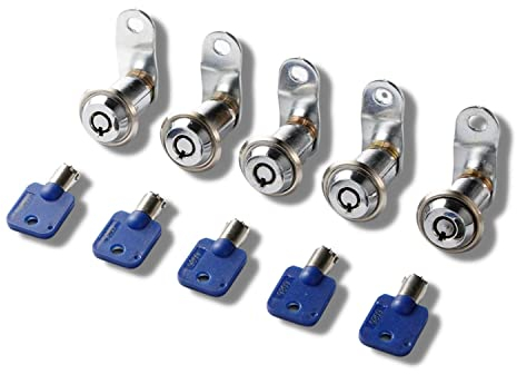 Sintron 5 Pack 1-1/8 28mm Keyed Alike Tubular Locks for Locker, Cabinet, Drawer & More