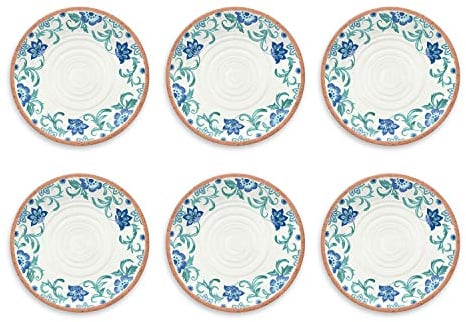 TarHong Rio Turquoise Floral 10.5 Melamine Dinner Plate