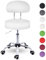 TRESKO® Rollhocker mit Lehne Weiß | Arbeitshocker höhenverstellbar 47-60 cm | Drehhocker mit Rollen | Bürostuhl Hocker Drehstuhl Kosmetikhocker