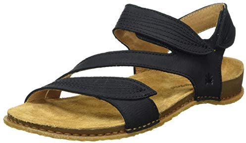 El Naturalista Damen Klassische Sandalen PANGLAO, Frauen Sandalen,wasser-abweisend,wechsel-fussbett,mikrofaser,baum-wolle,BLACK,38 EU / 5 UK