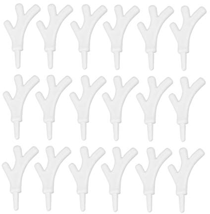 EXCEART 100pcs Weihnachten Rentier Basteln Schneemann Basteln Kunststoff Mini Geweih Weiß Dekozweige Weihnachten Handwerk Zubehör