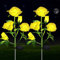 ZVO Solarlampen für Außen Garten, 2 Stück Solarleuchten Garten Deko mit 10 LED Rose Blume Lichter, Solar Wegeleuchten Außen Gartenleuchte Lampen für Outdoor Rasen Feld Weg Terrasse(Gelb)