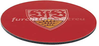 VfB Stuttgart Untersetzer 3D - 10,5 x 10,5 cm - 5er-Set | Motiv wechselt je nach Blickrichtung | Mit Antirutsch-Rückseite | 5 Untersetzer [schwarz/weiß/rot mit Logo]