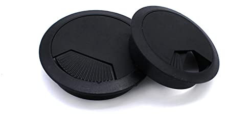 2 Pieces Desk Grommet, Desk Cable Wire Grommet Cord, PC Computer Desk Plastic Grommet, Tidy Wire Hole Cover Wire Organizers, 60 mm/ 2.36 Inch Mounting Hole Diameter (Black)