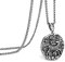 Speroto Aries Zodiac Necklace - Stainless Steel 12 Constellation Mens & Womens Necklace - Horoscope Astrology Embossed Pendant - Gifts for Him & Her (Vintage Silver, Aries)