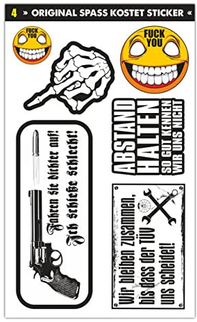 Spaß Kostet Sticker Set freche Auto Sprüche Aufkleber