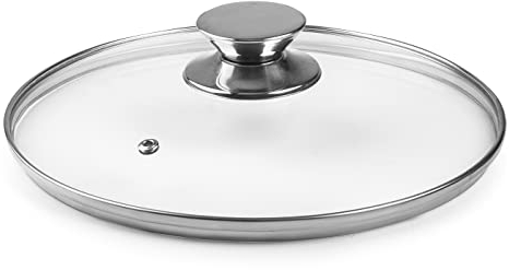 IBILI - 971620 - Glass Lid With Stainless Steel Knob, 20 Cm, Silber / Schwarz
