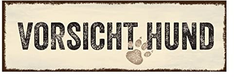 Interluxe Magnet Magnetschild - Vorsicht Hund - magnetisches Warnschild Hinweisschild Briefkasten Haustür Eingang Tor Hundepfoten Frauchen Herrchen