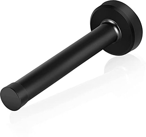 KOLAKO Door Stopper, 5 Inch Extra Long Door Stop, Stainless Steel, Black Modern Metal Door Holder Wall Protector, Door Stoppers for Skirtings with Rubber Bumper