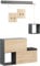 HOMCOM Set für den Eingangsbereich mit Garderobe, Schuhschrank mit Bank, Regal und Würfelregal aus Holz, Grau und Natur