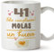 MUGFFINS Tazas 41 Cumpleaños - En Español - Feliz Cumpleaños Molas un Huevo - 11 oz / 330 ml - Regalo original y divertido
