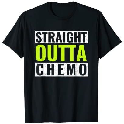 Straight Outta Chemo Lime Green Linfoma Cancro Regalo Maglietta