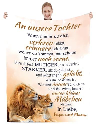 Personalisierte Decke Geschenk für Tochter Von Eltern,Kuscheldecke Geschenk An unsere Tochter , Beste Tochter Geschenke, Mädchen Geburtstags Weihnachten Abschluss Geschenke,18 Geburtstag Mädchen